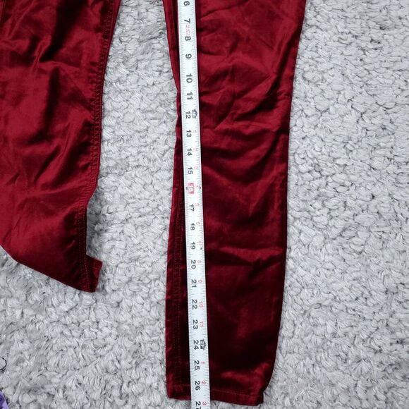 Jen7 by 7 For All Mankind Women's Velvet Ankle Skinny Pants Size 2 Red - Picture 11 of 12
